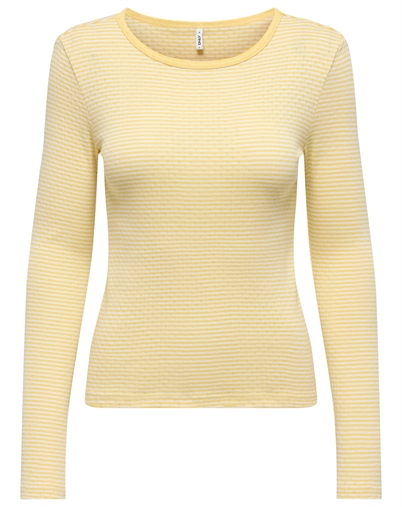 Only - ONLMadison O-Neck Top - Cloud Dancer/Vivi Sunlight